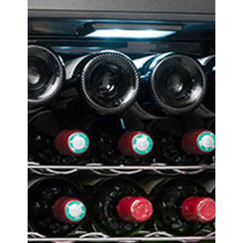  LS24A La Sommelière: Black and Stainless Steel Wine Cellar - 23 Bottles