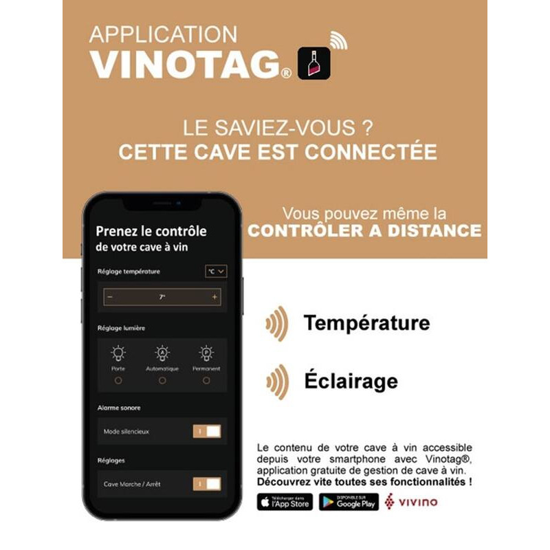 MILLESIME240DB Cantinetta vino per invecchiamento doppia zona - 237 bottiglie - Climadiff